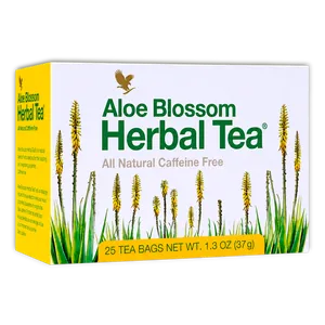 Aloe Blossom Herbal Tea — ceai de plante fără cofeină, cutie cu 25 de plicuri